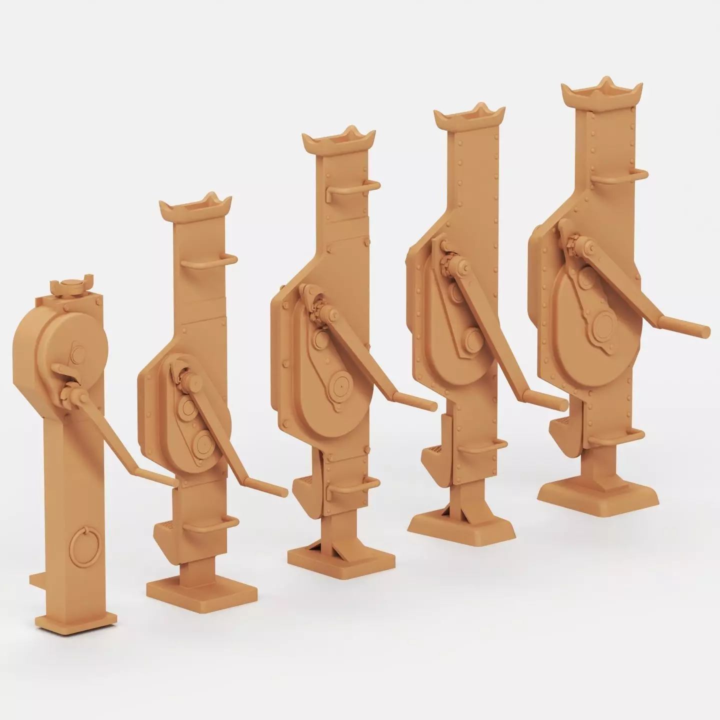 WWII German jacks and jack blocks 3D print model_0