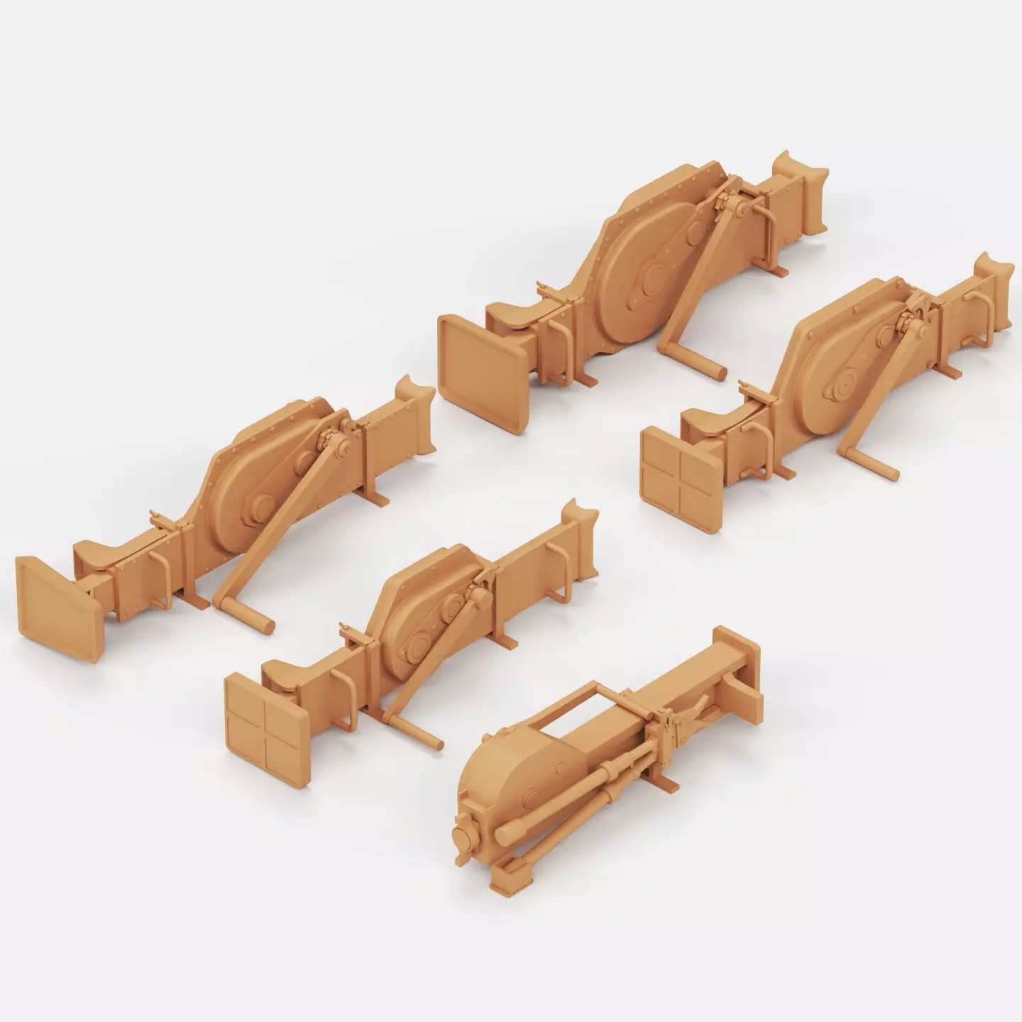 WWII German jacks and jack blocks 3D print model_2