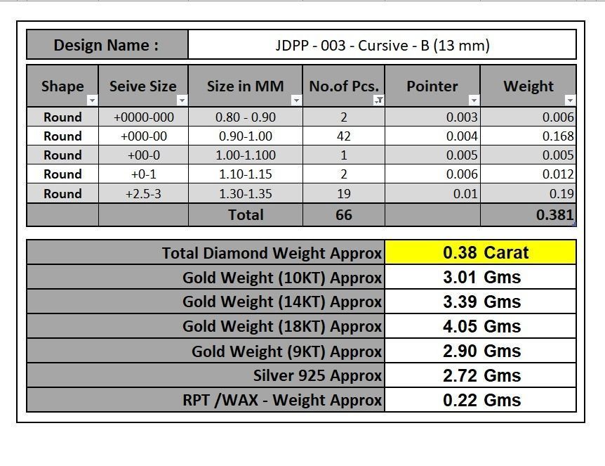 Custom Initial B Letter Diamond Pendant A to Z Alphabet Necklace 3D print model_19