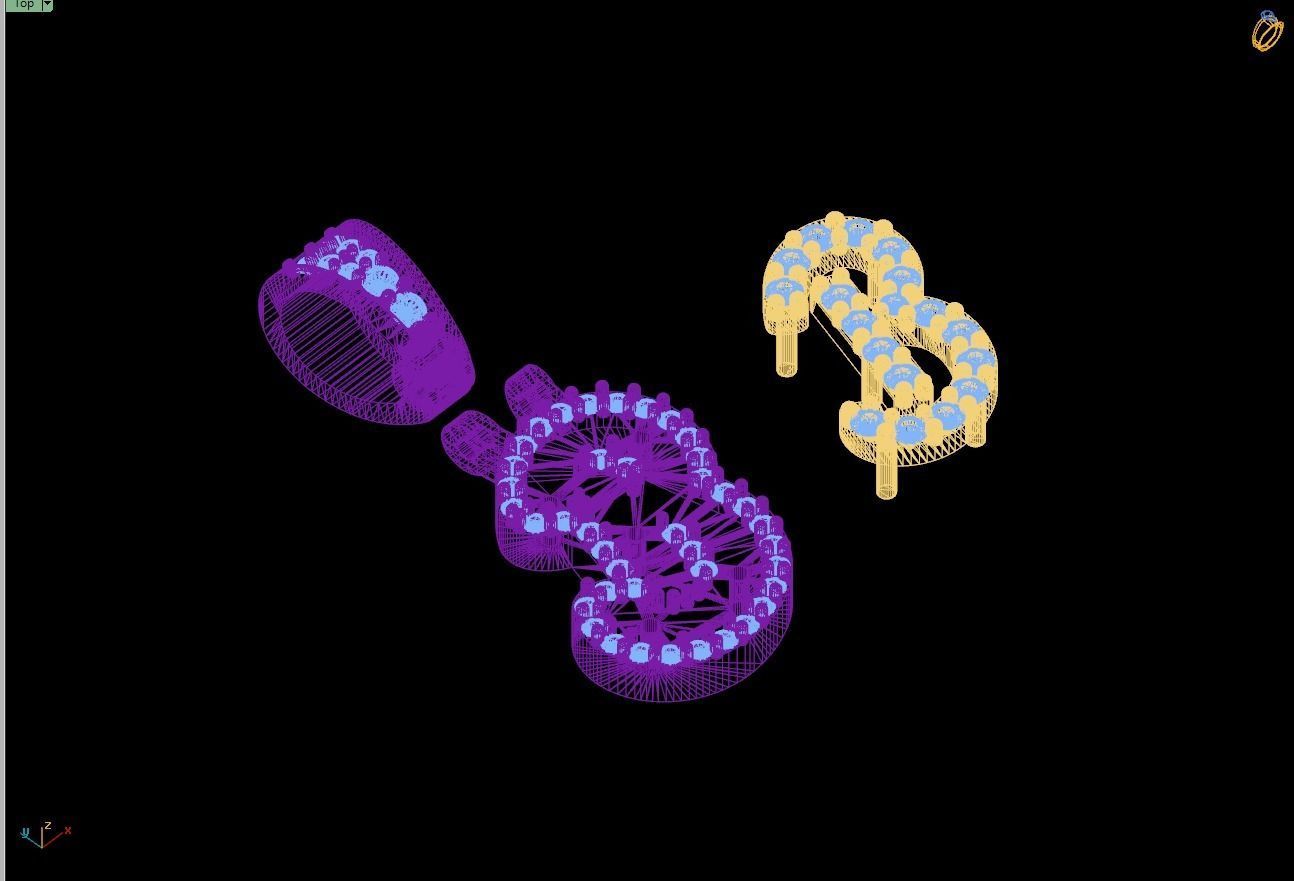 Custom Initial B Letter Diamond Pendant A to Z Alphabet Necklace 3D print model_15