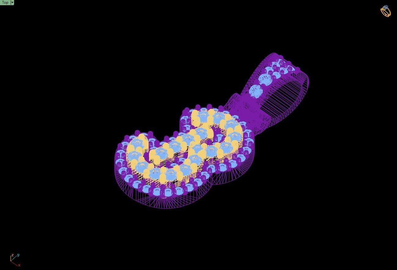 Custom Initial B Letter Diamond Pendant A to Z Alphabet Necklace 3D print model_16