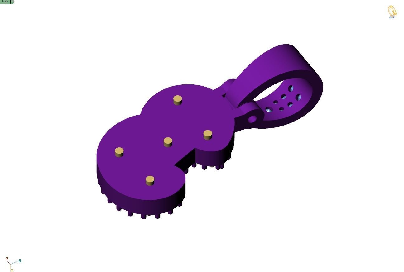 Custom Initial B Letter Diamond Pendant A to Z Alphabet Necklace 3D print model_9