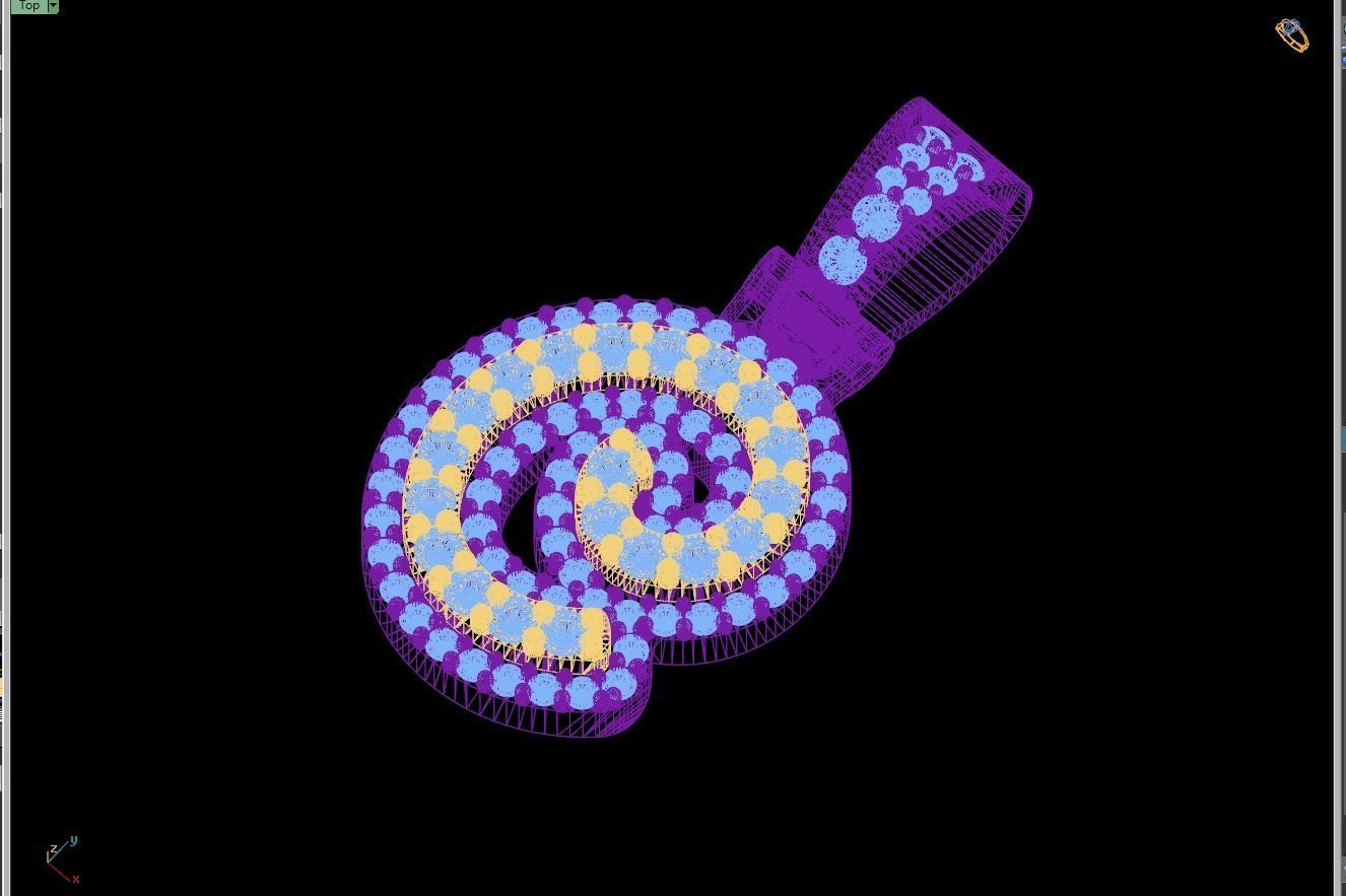 Custom Initial C Letter Diamond Pendant A to Z Alphabet Necklace 3D print model_16