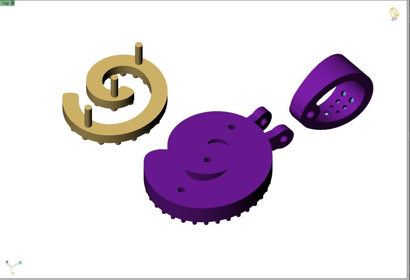 Custom Initial C Letter Diamond Pendant A to Z Alphabet Necklace 3D print model_13