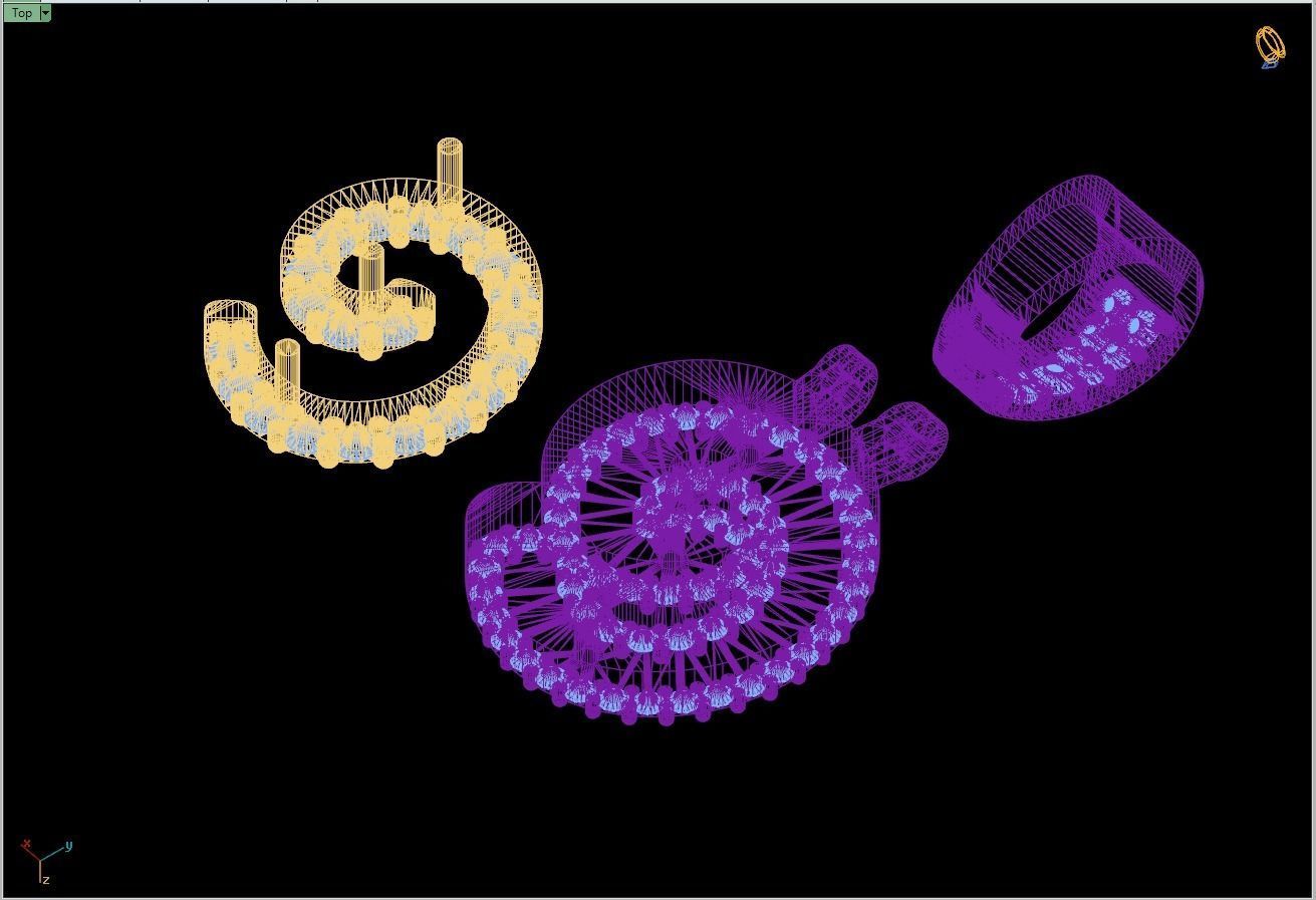 Custom Initial C Letter Diamond Pendant A to Z Alphabet Necklace 3D print model_14