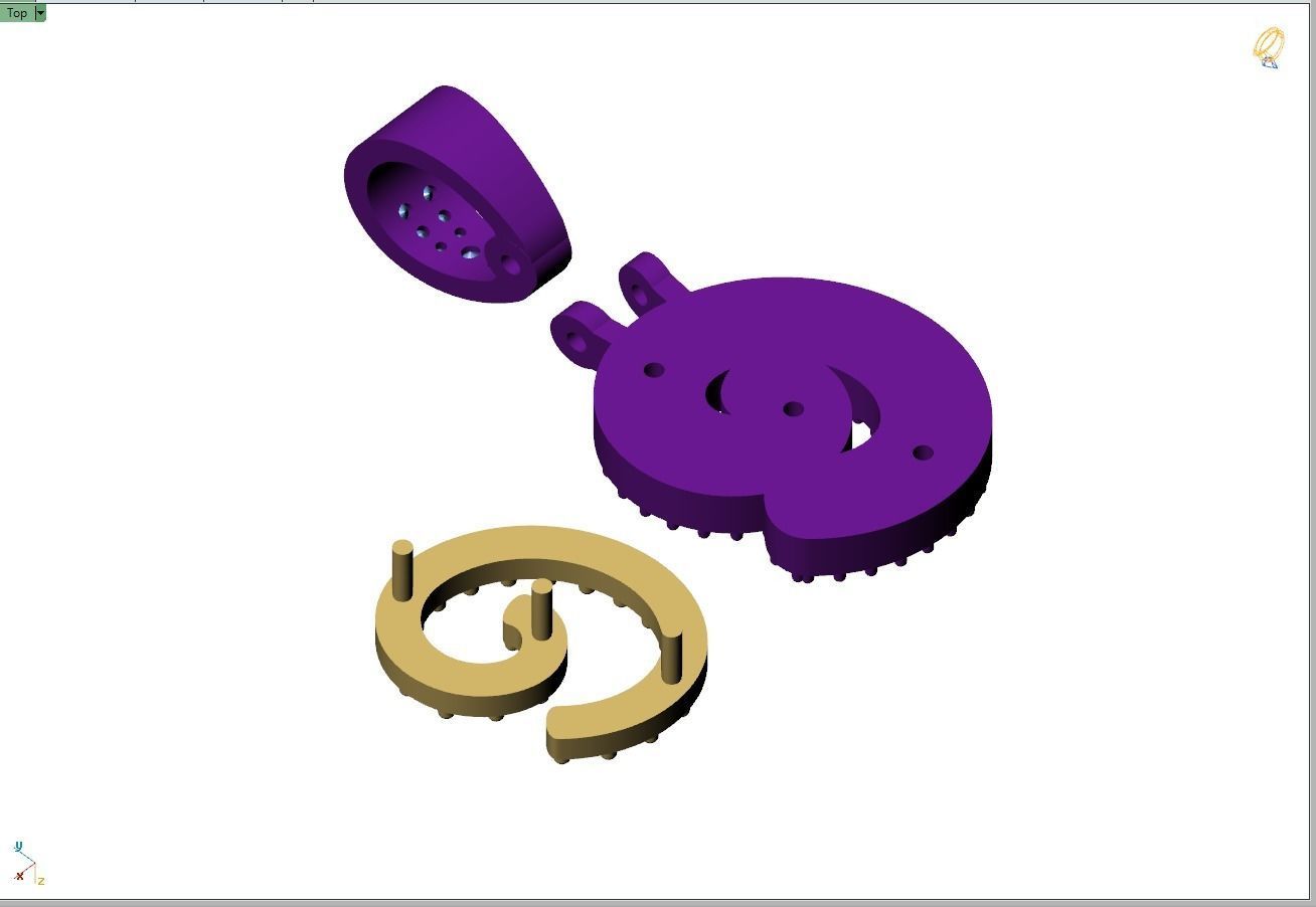 Custom Initial C Letter Diamond Pendant A to Z Alphabet Necklace 3D print model_12