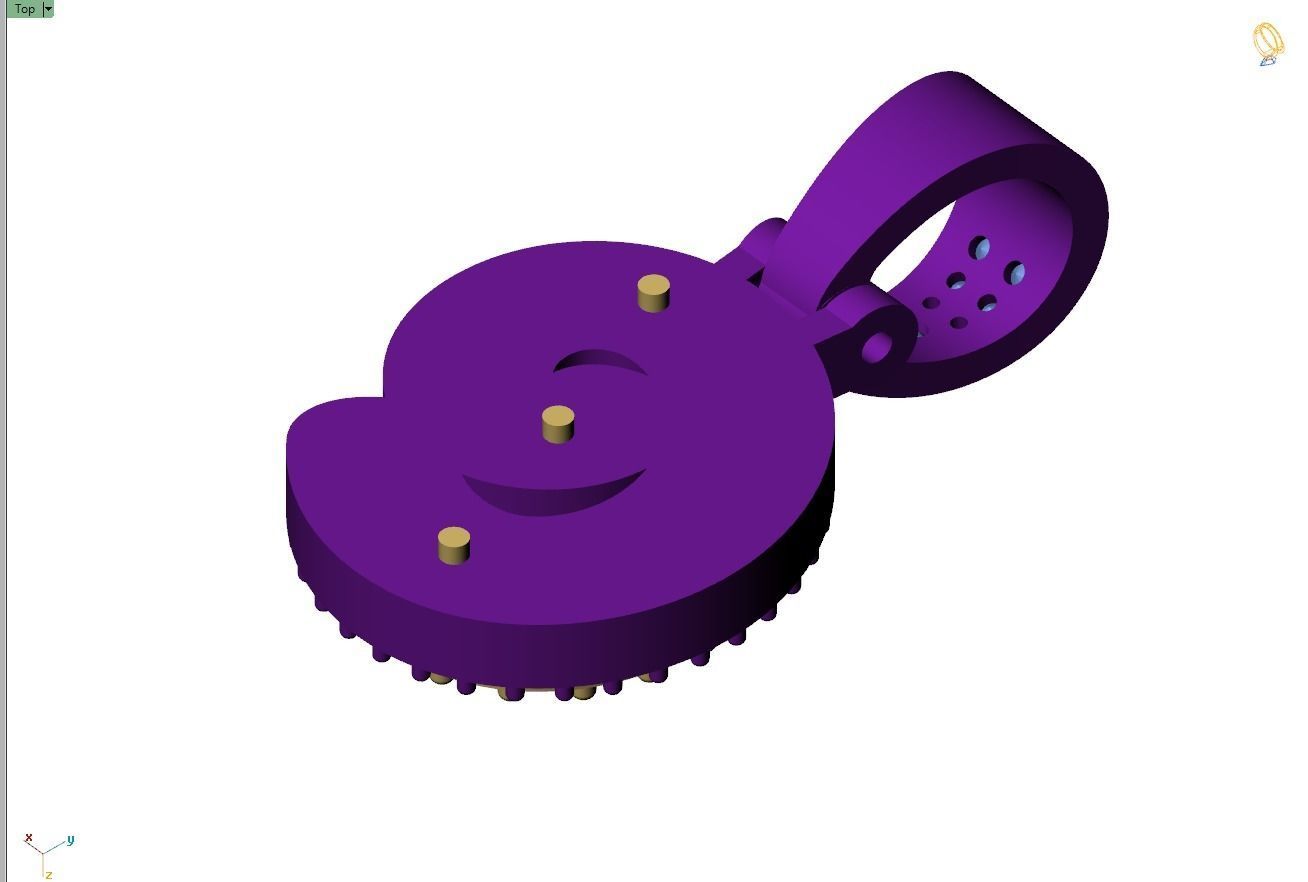 Custom Initial C Letter Diamond Pendant A to Z Alphabet Necklace 3D print model_9