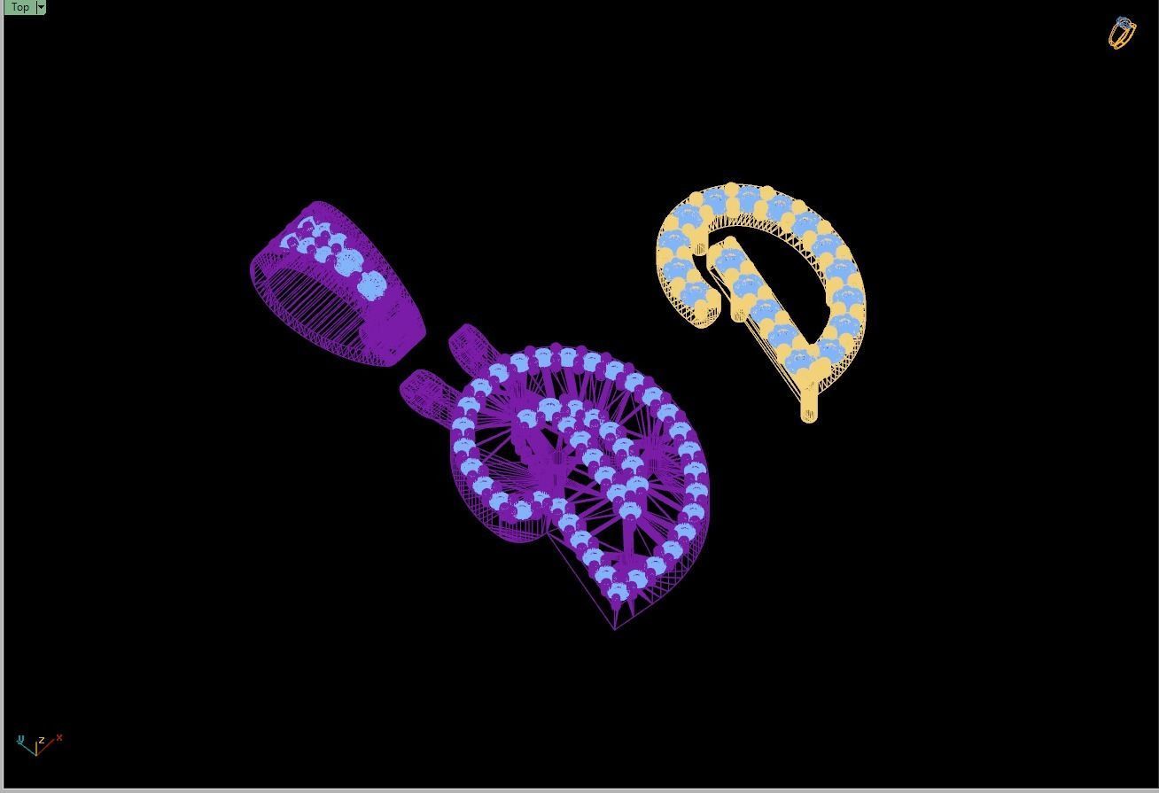 Custom Initial D Letter Diamond Pendant A to Z Alphabet Necklace 3D print model_15