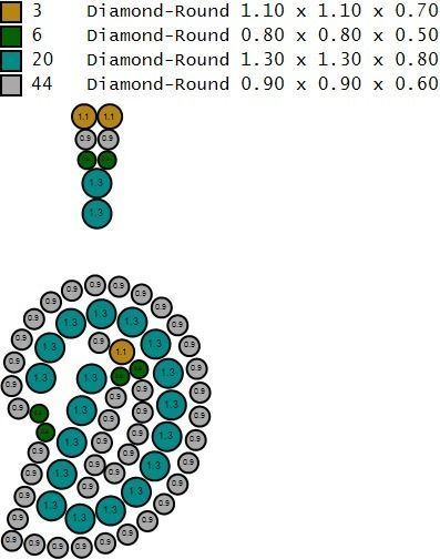 Custom Initial D Letter Diamond Pendant A to Z Alphabet Necklace 3D print model_17