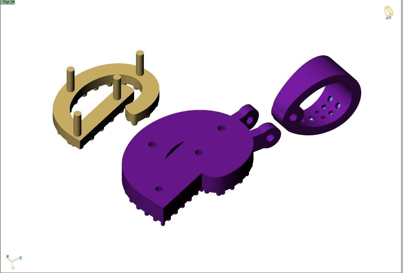 Custom Initial D Letter Diamond Pendant A to Z Alphabet Necklace 3D print model_13