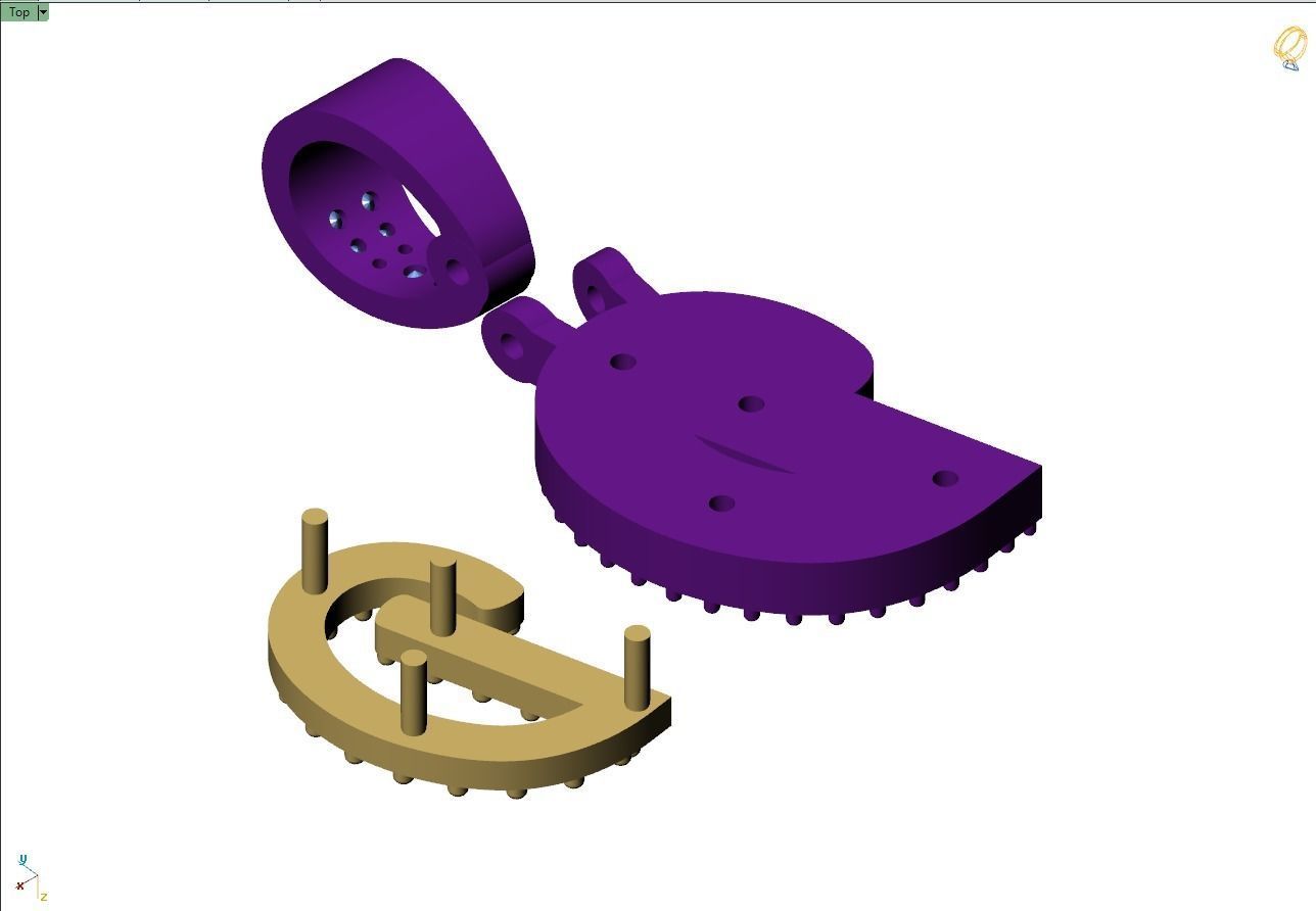 Custom Initial D Letter Diamond Pendant A to Z Alphabet Necklace 3D print model_12