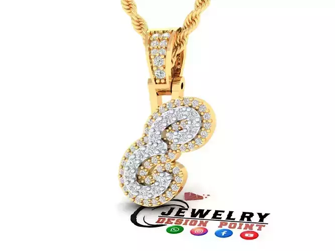 Custom Initial E Letter Diamond Pendant A to Z Alphabet Necklace