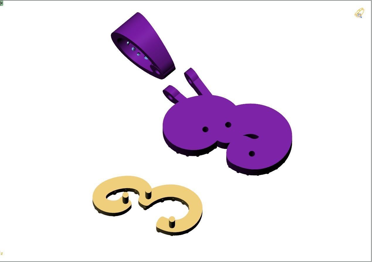 Custom Initial E Letter Diamond Pendant A to Z Alphabet Necklace 3D print model_12