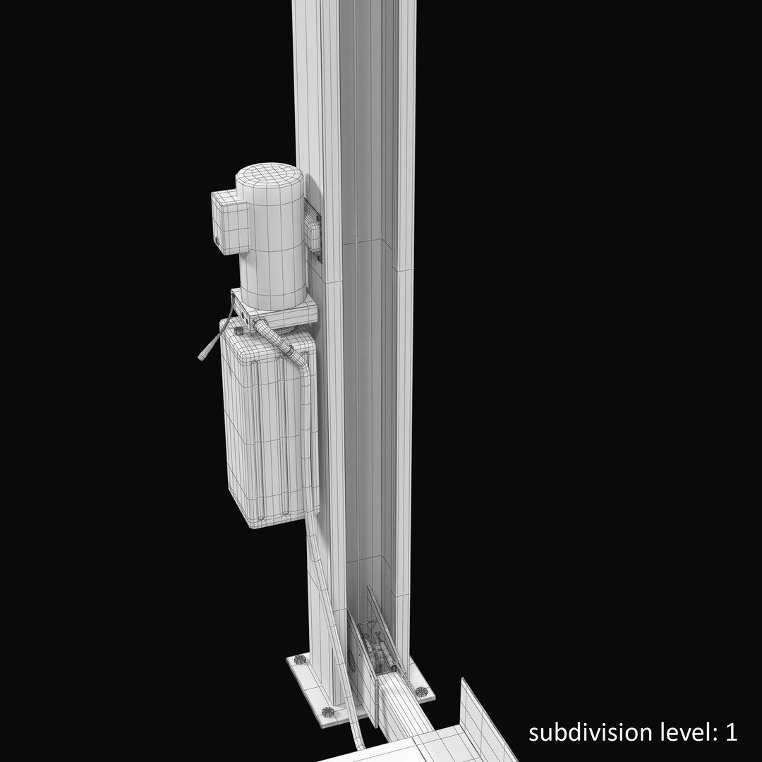 Car Lift Four Post Low-poly 3D model_29