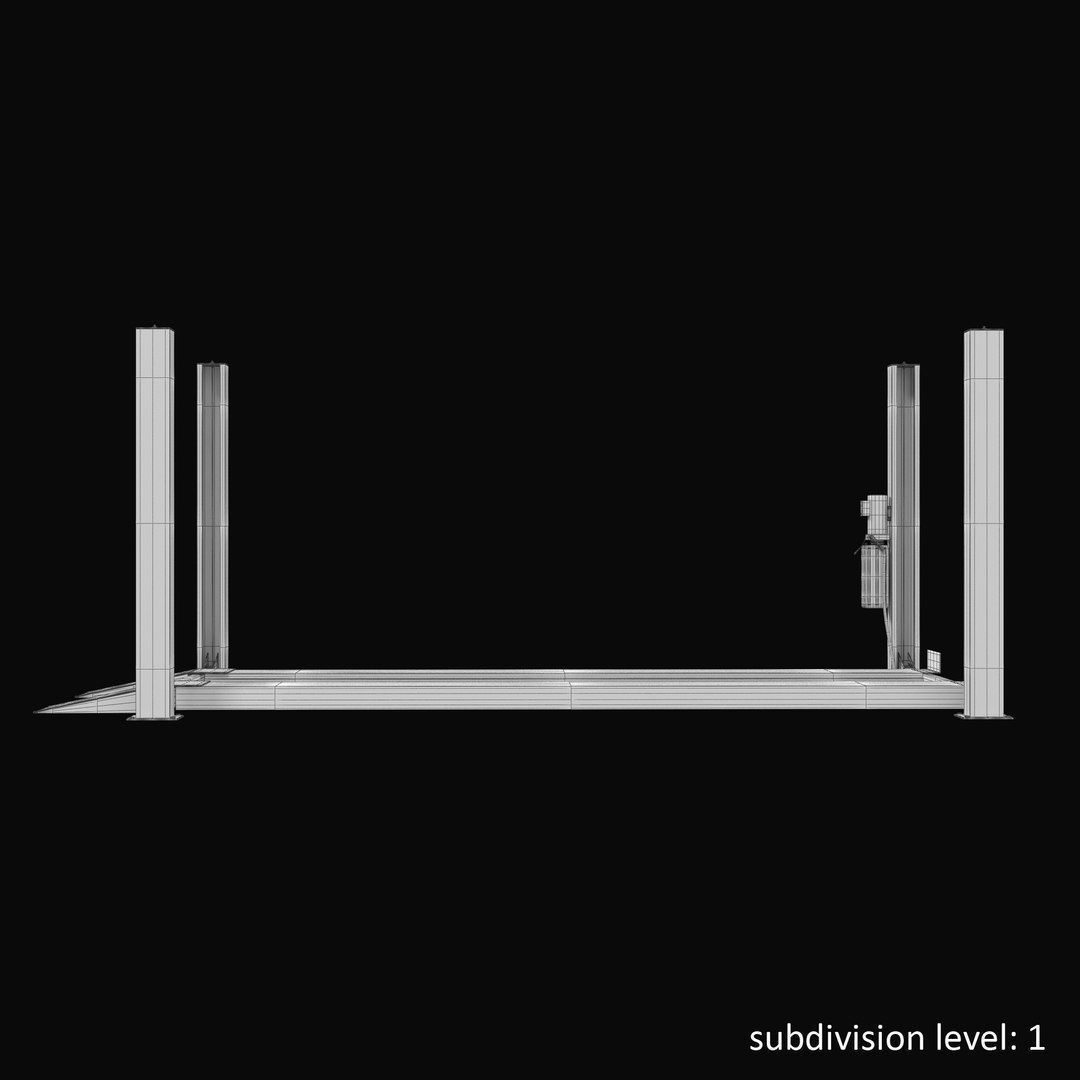 Car Lift Four Post Low-poly 3D model_23