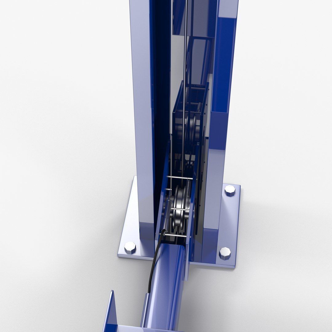 Car Lift Four Post Low-poly 3D model_16