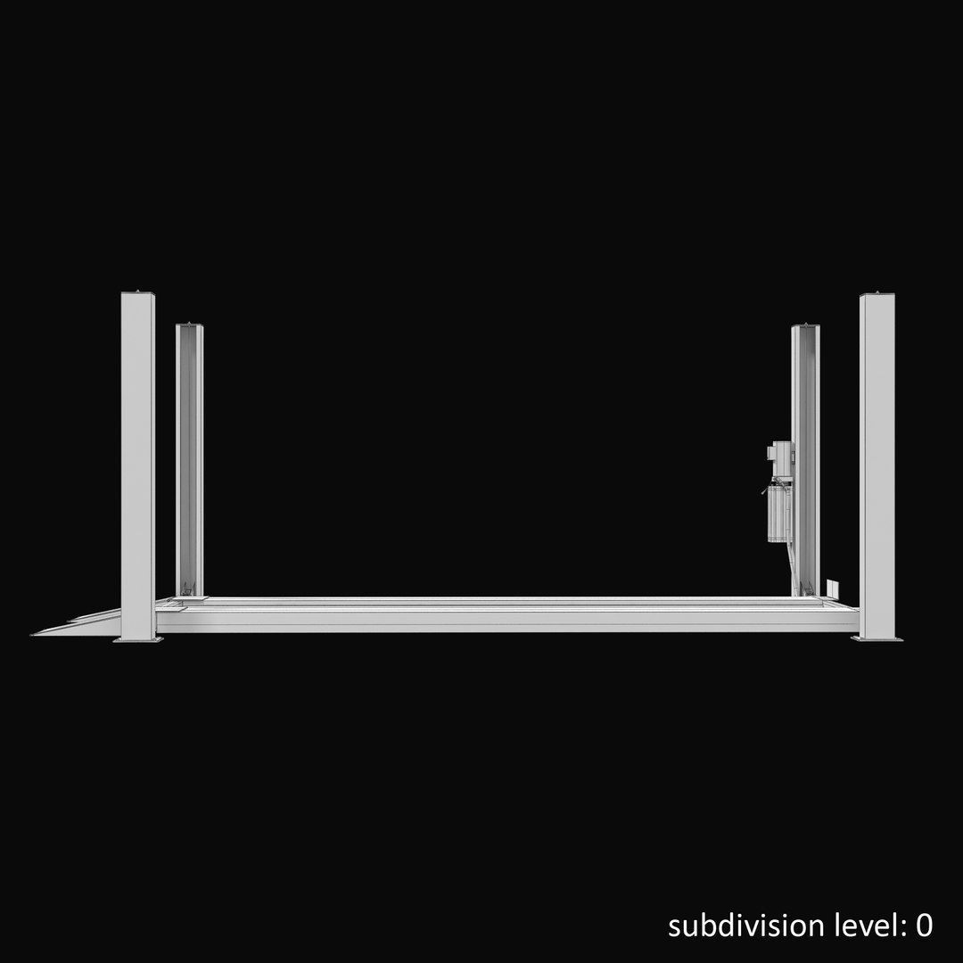 Car Lift Four Post Low-poly 3D model_22