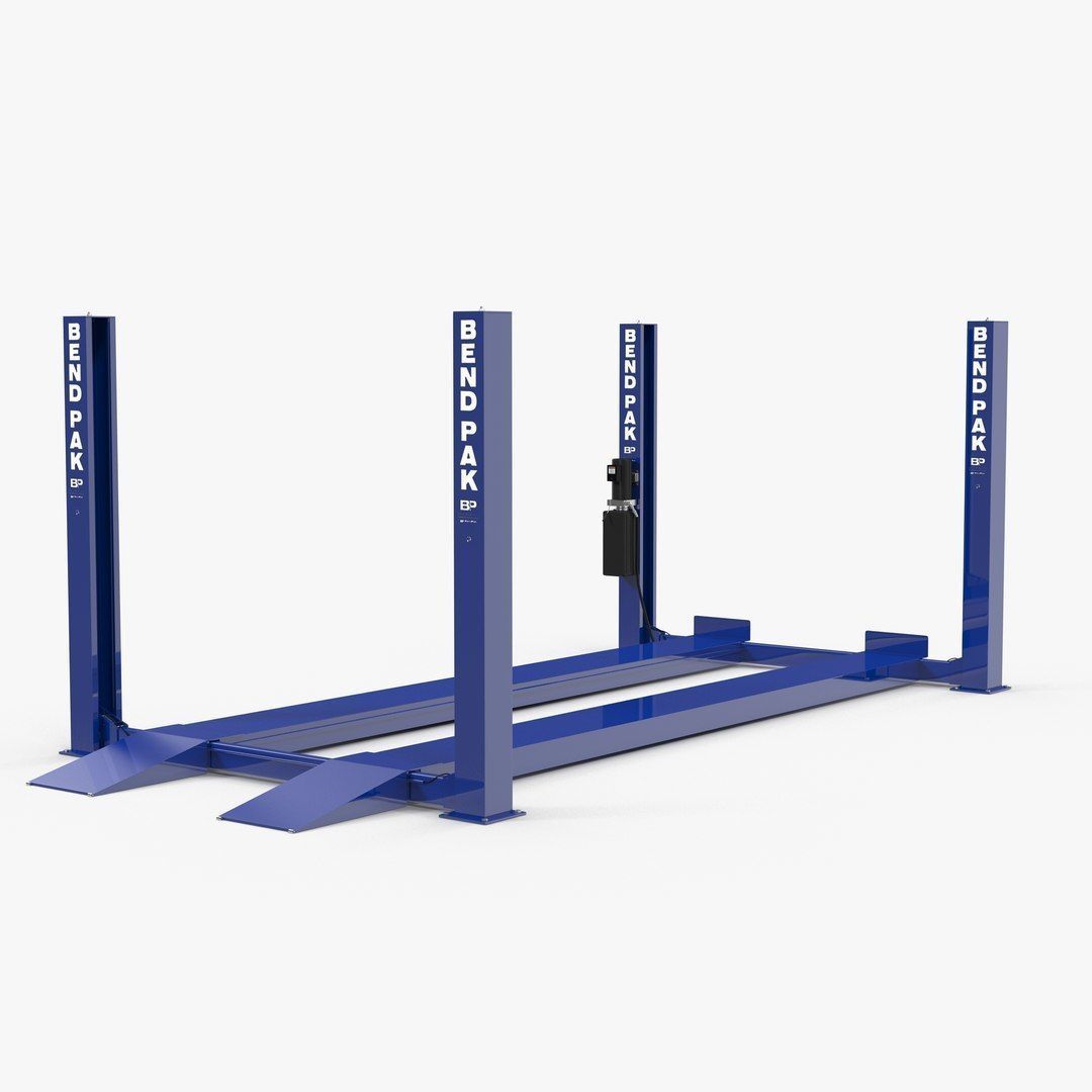 Car Lift Four Post Low-poly 3D model_13