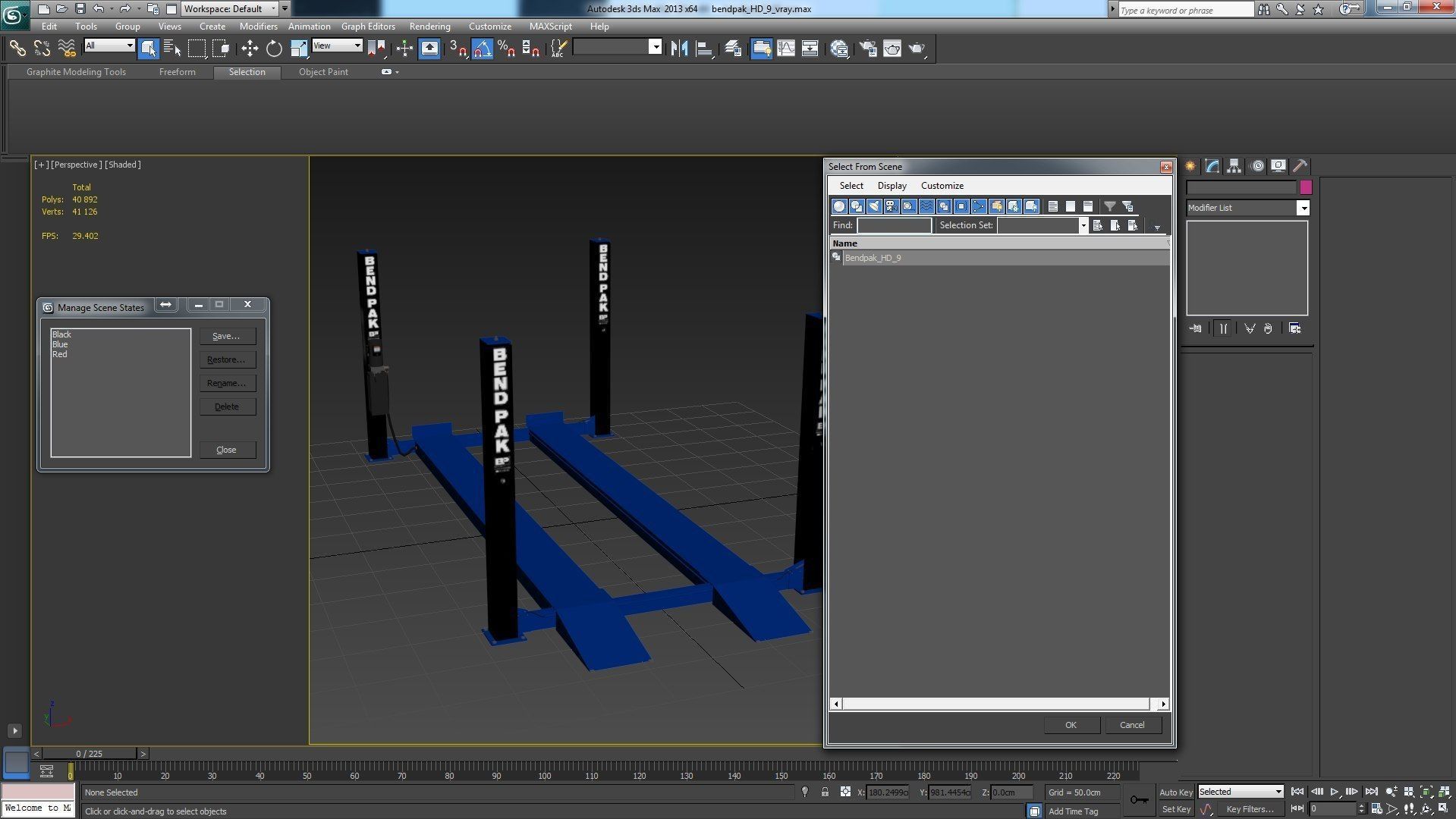 Car Lift Four Post Low-poly 3D model_17