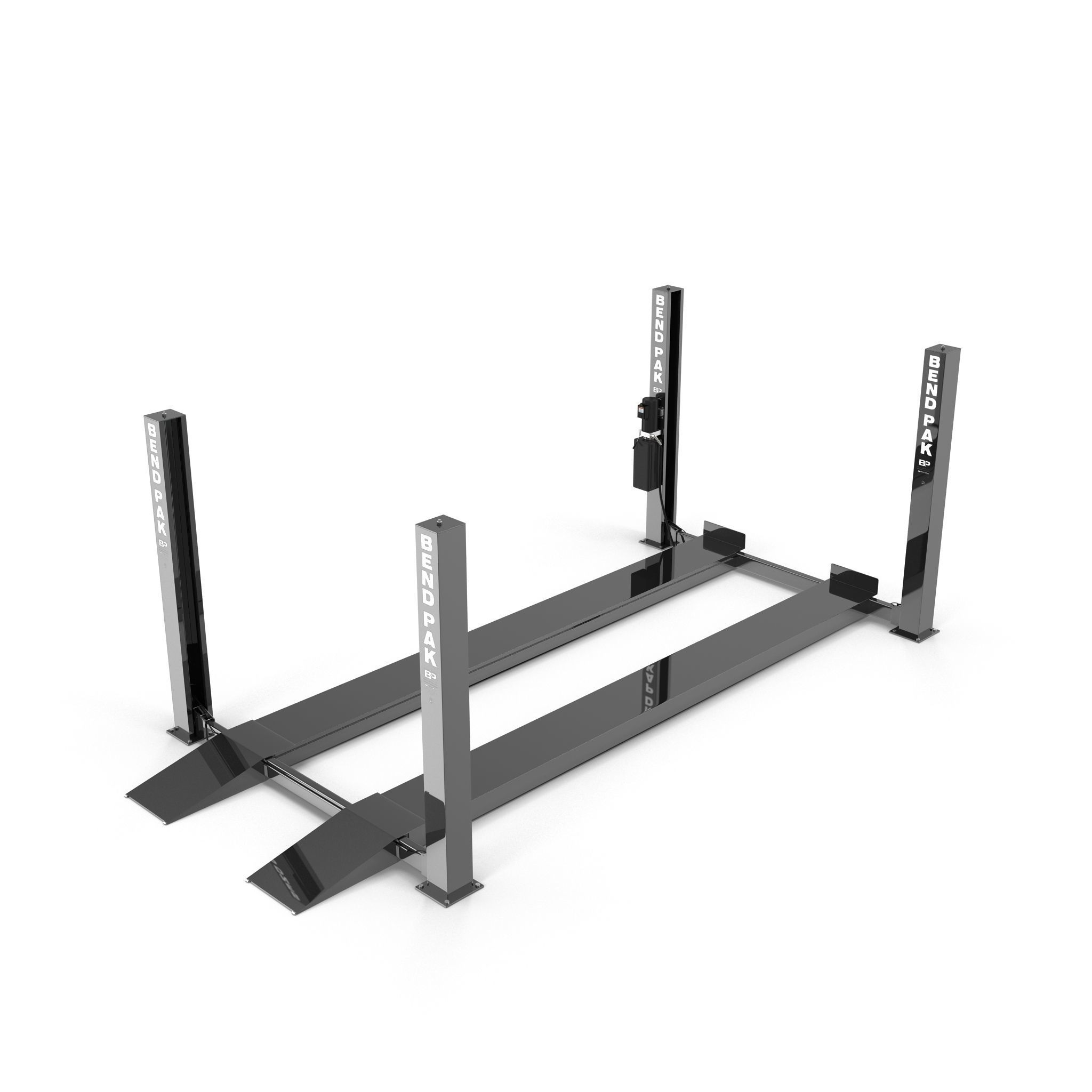 Car Lift Four Post Low-poly 3D model_1