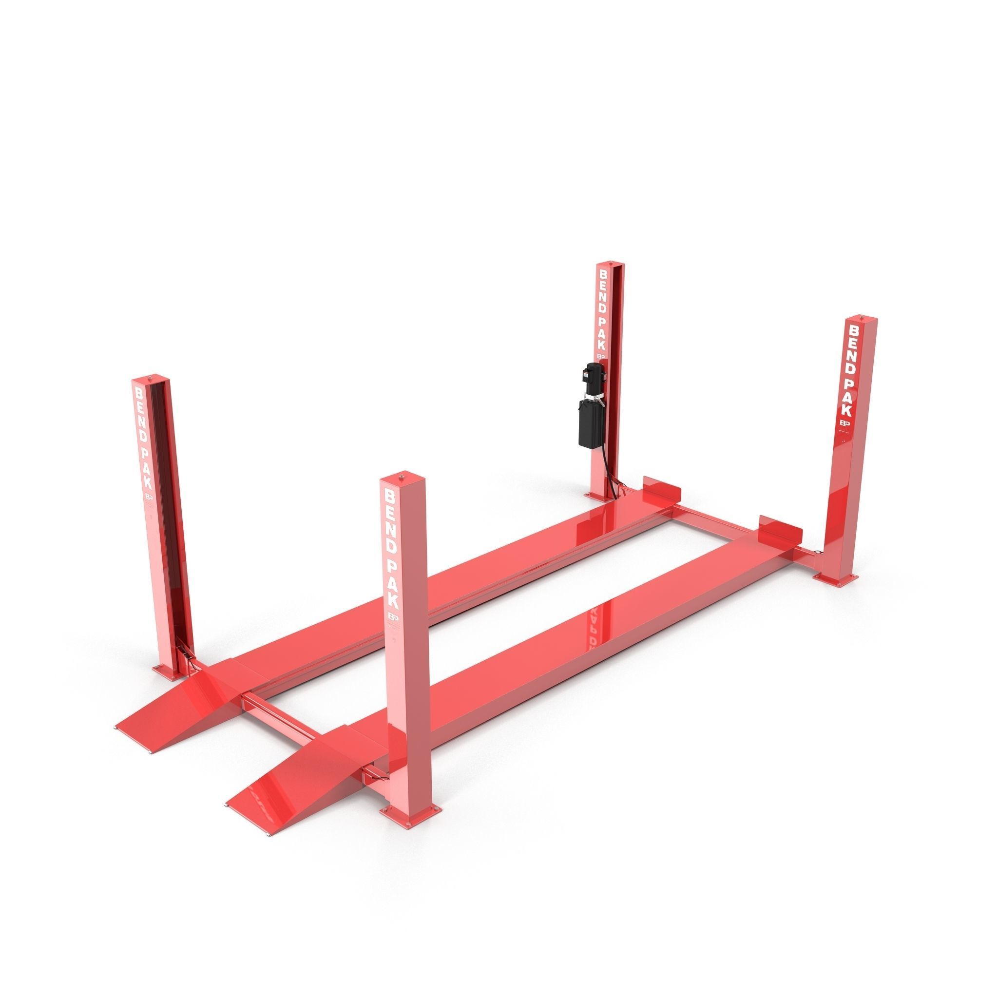 Car Lift Four Post Low-poly 3D model_2