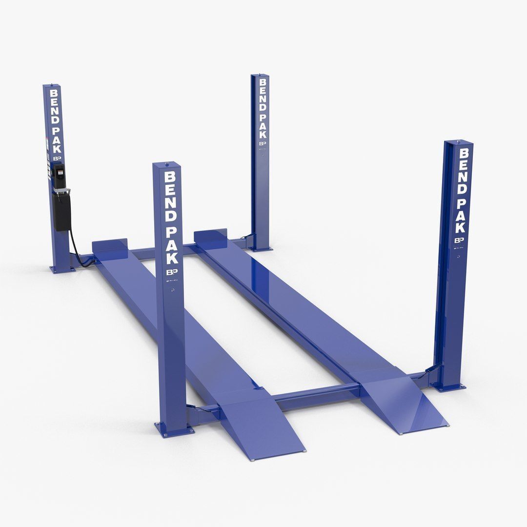 Car Lift Four Post Low-poly 3D model_10