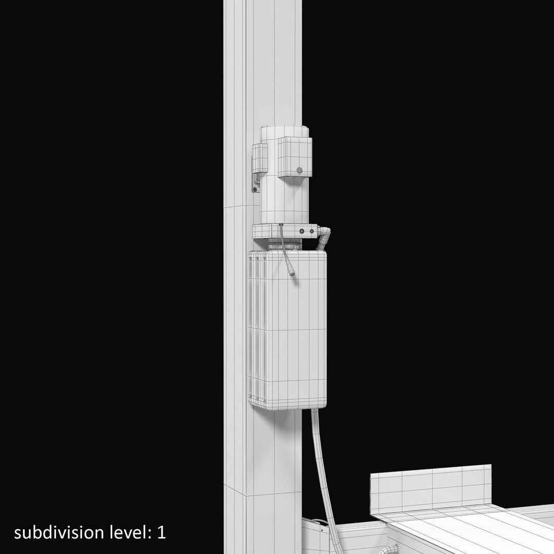 Car Lift Four Post Low-poly 3D model_27