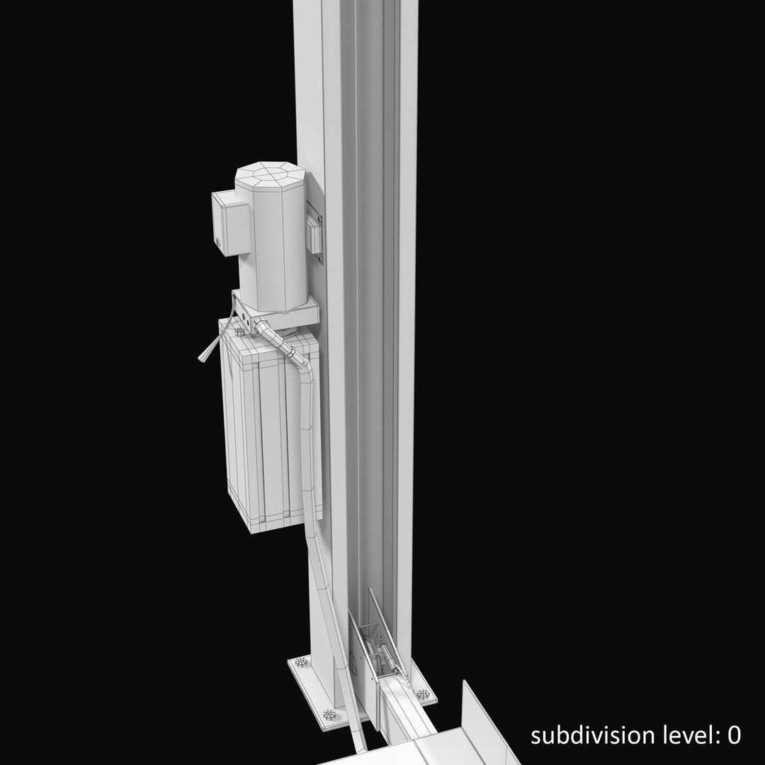 Car Lift Four Post Low-poly 3D model_28