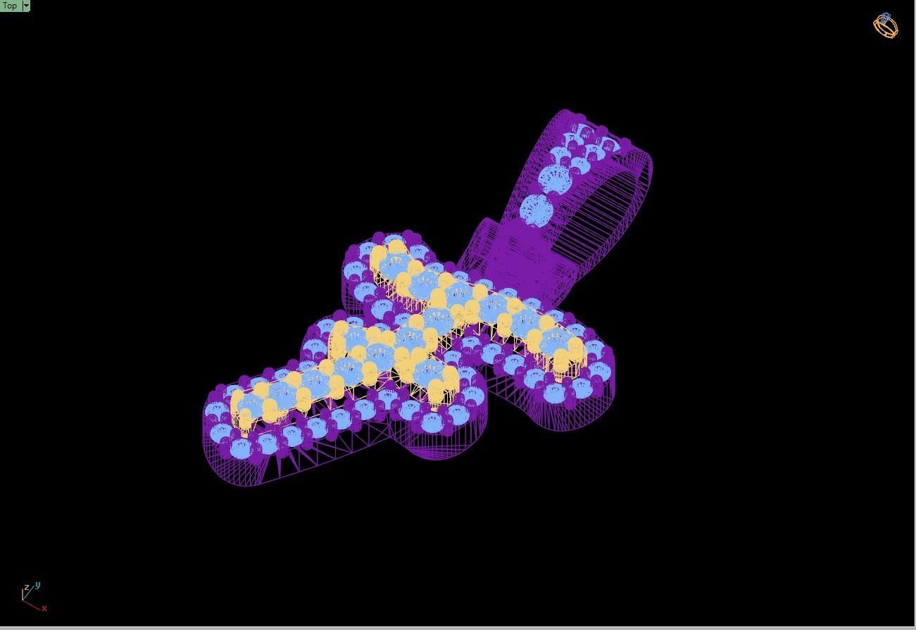 Custom Initial F Letter Diamond Pendant A to Z Alphabet Necklace 3D print model_14