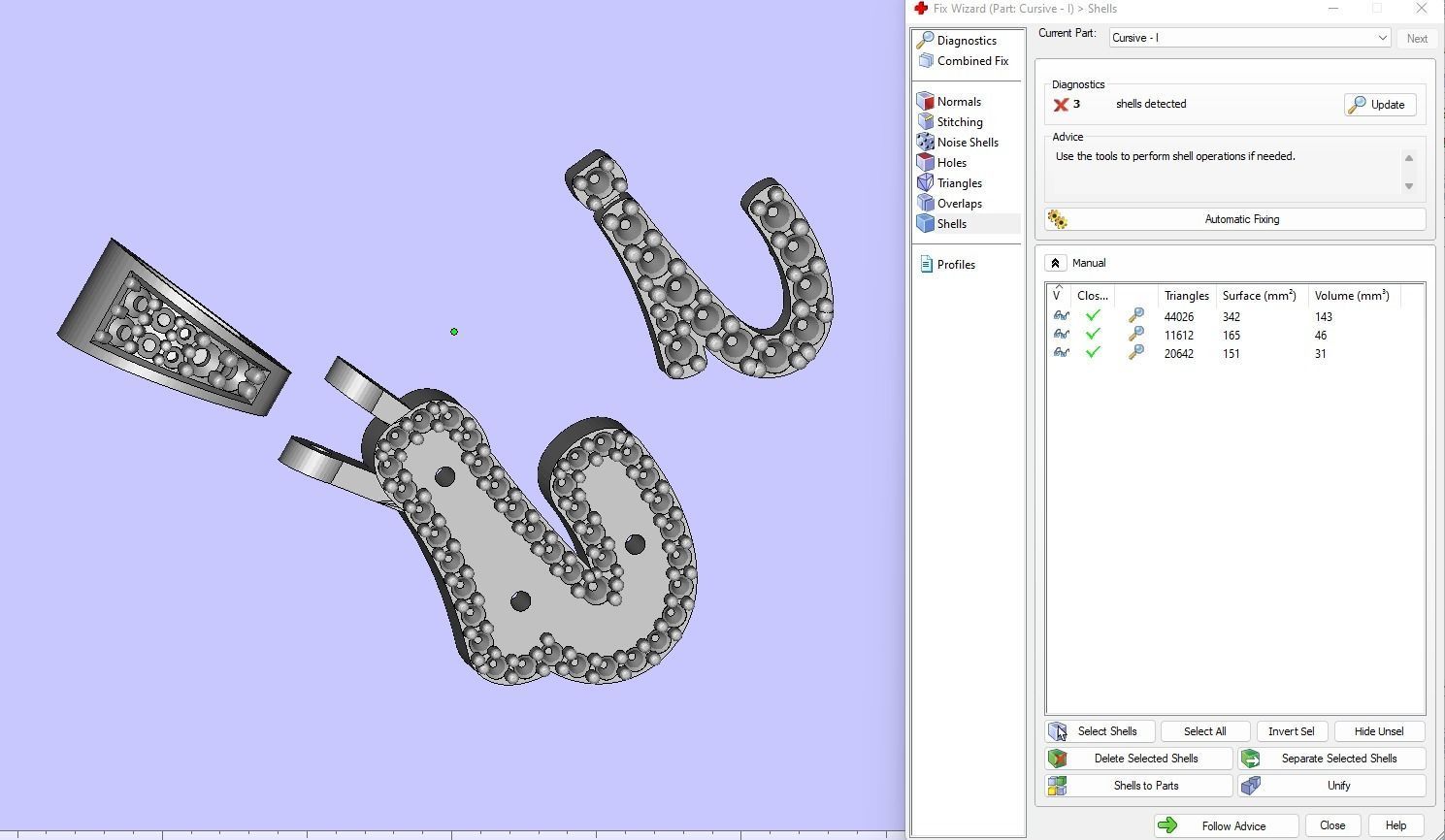 Custom Initial I Letter Diamond Pendant A to Z Alphabet Necklace 3D print model_18