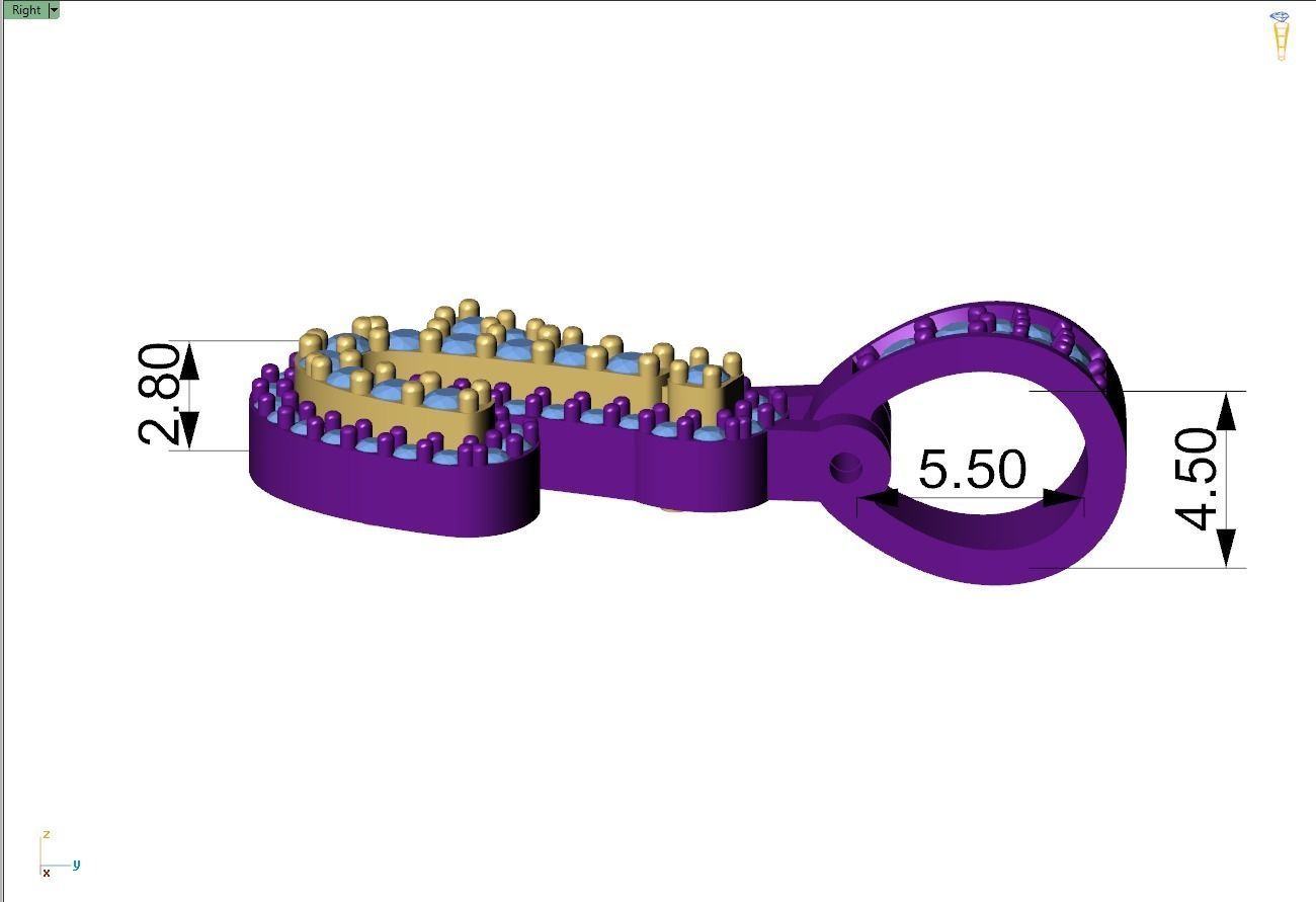 Custom Initial I Letter Diamond Pendant A to Z Alphabet Necklace 3D print model_7