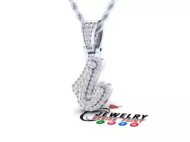 Custom Initial I Letter Diamond Pendant A to Z Alphabet Necklace