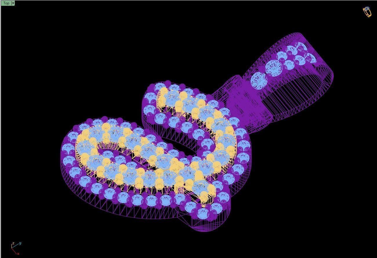 Custom Initial J Letter Diamond Pendant A to Z Alphabet Necklace 3D print model_14