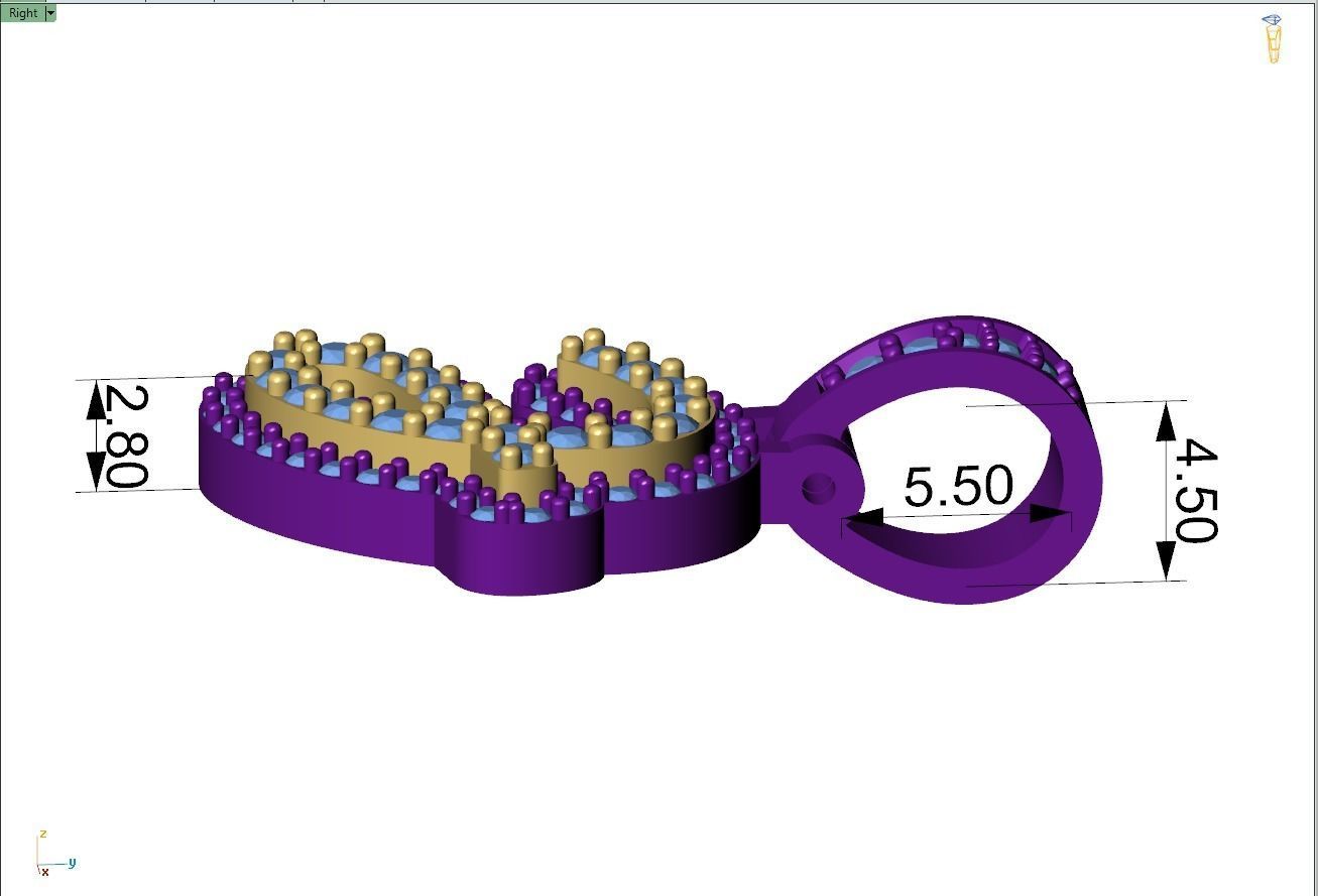 Custom Initial J Letter Diamond Pendant A to Z Alphabet Necklace 3D print model_7