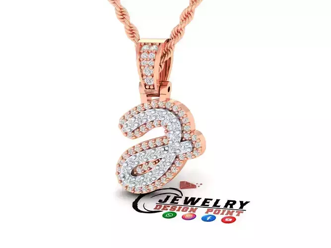 Custom Initial J Letter Diamond Pendant A to Z Alphabet Necklace