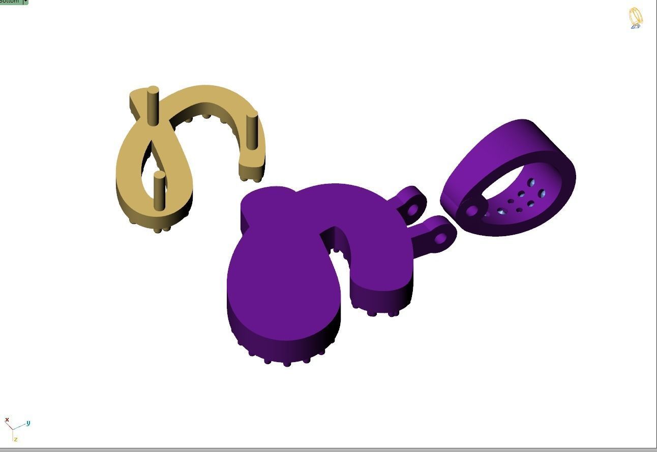 Custom Initial J Letter Diamond Pendant A to Z Alphabet Necklace 3D print model_13