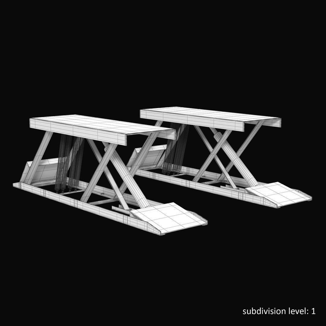 Car Lift Low-poly 3D model_16
