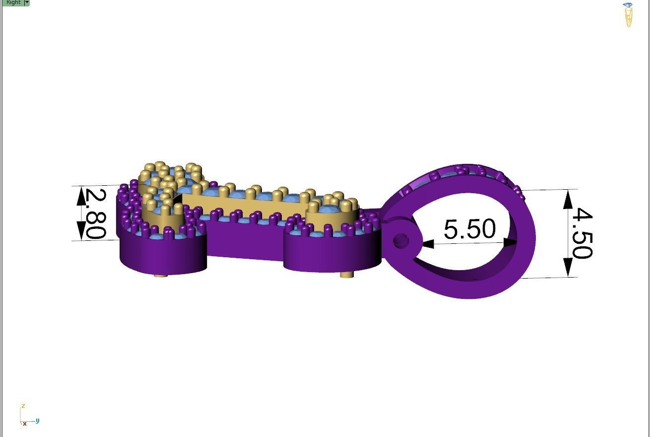 Custom Initial L Letter Diamond Pendant A to Z Alphabet Necklace 3D print model_8