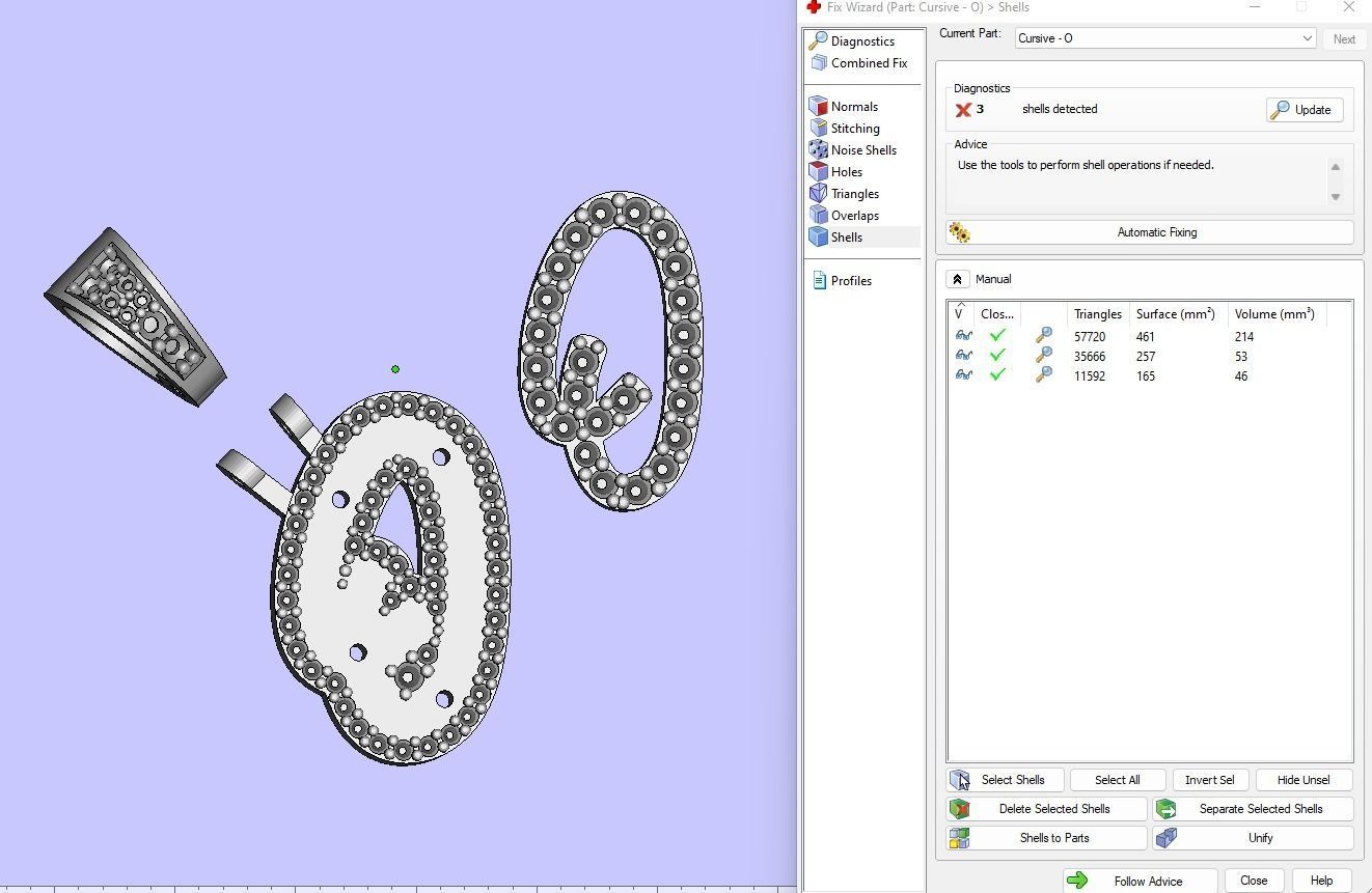 Custom Initial O Letter Diamond Pendant A to Z Alphabet Necklace 3D print model_18