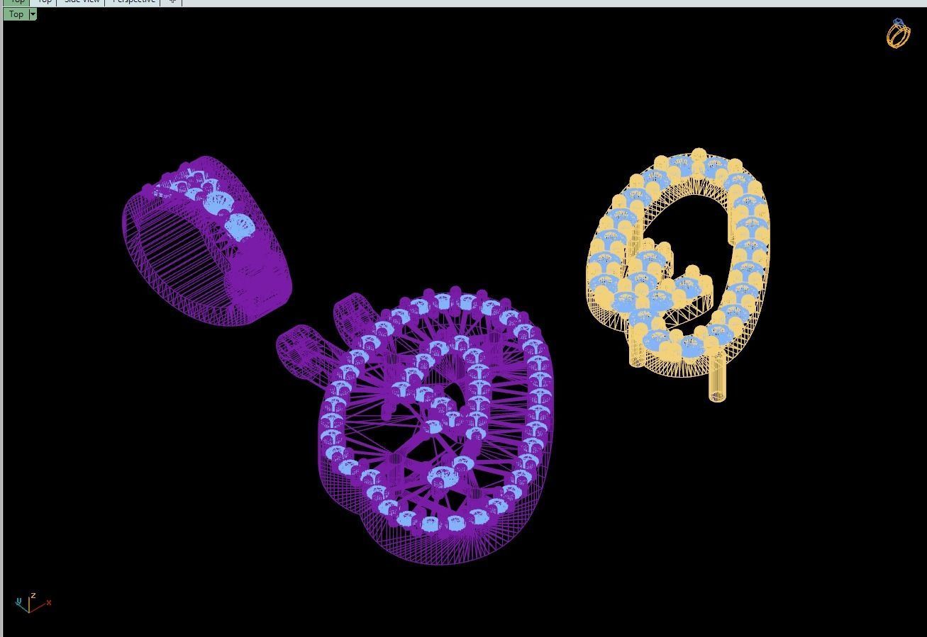 Custom Initial O Letter Diamond Pendant A to Z Alphabet Necklace 3D print model_15