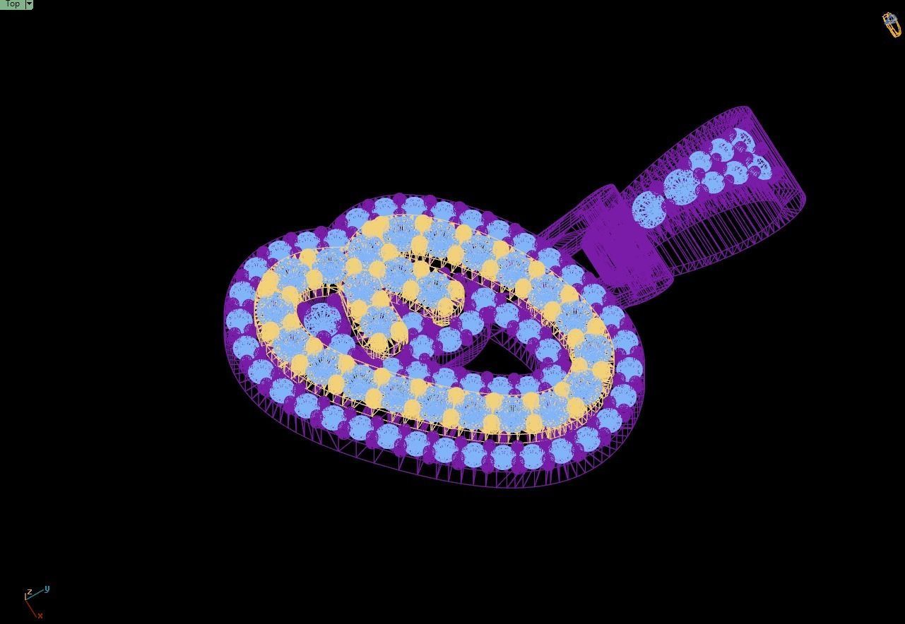 Custom Initial O Letter Diamond Pendant A to Z Alphabet Necklace 3D print model_14