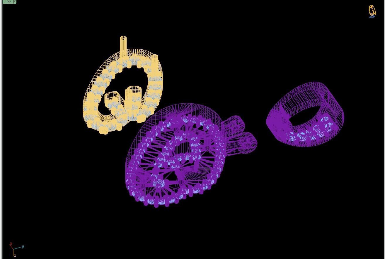 Custom Initial O Letter Diamond Pendant A to Z Alphabet Necklace 3D print model_16