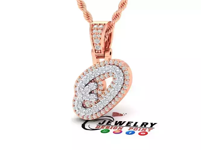 Custom Initial O Letter Diamond Pendant A to Z Alphabet Necklace