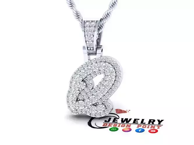 Custom Initial A Letter Diamond Pendant A to Z Alphabet Necklace