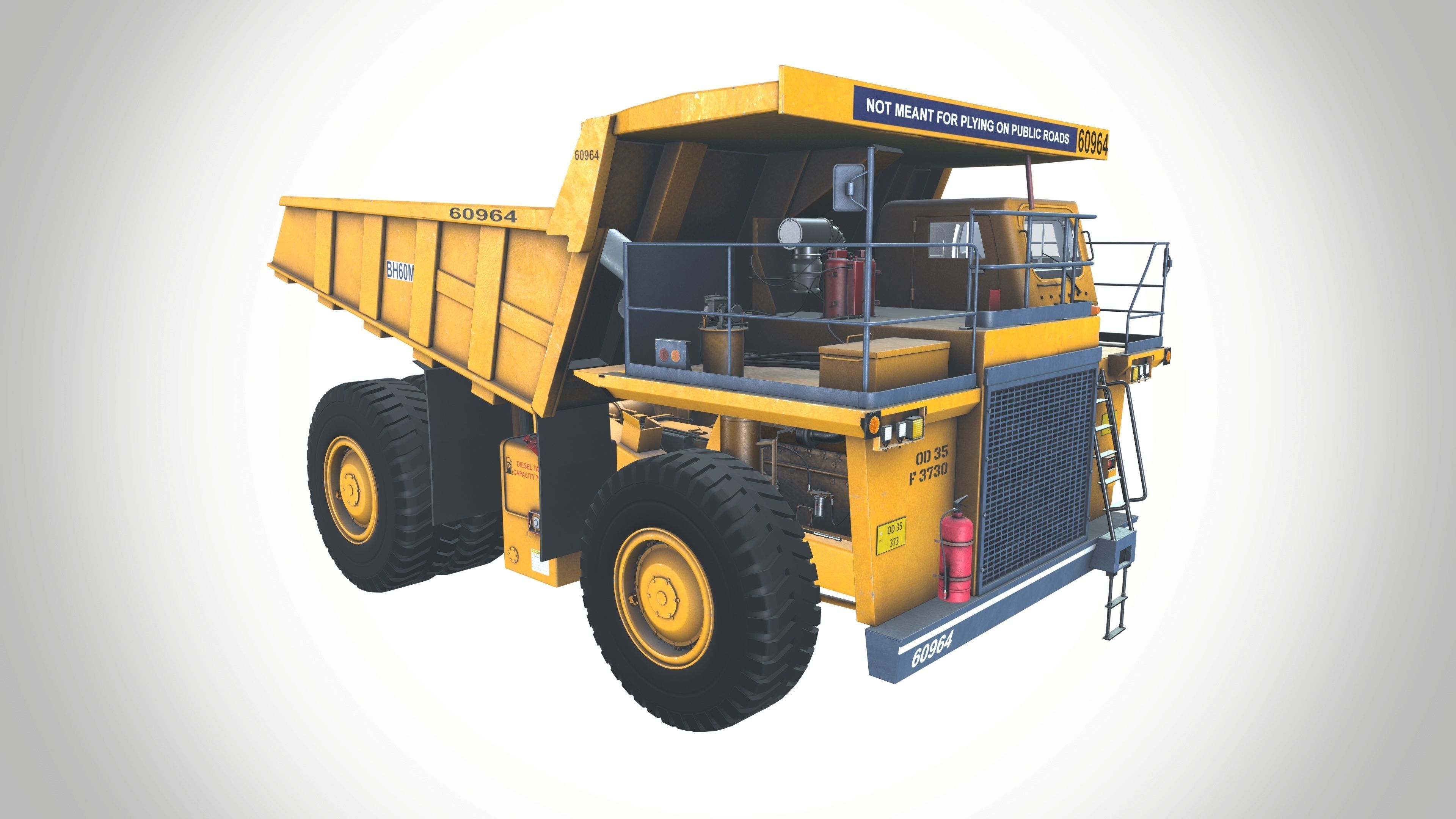 BH100 BEML Mining CONSTRUCTION OPENCAST MINING REAR DUMPERS 3D model_2