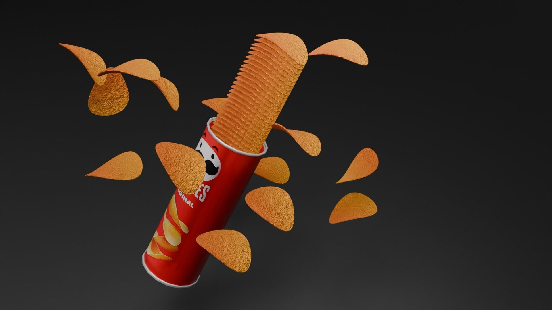 PRINGLES CHIPS BOX 3D MODEL 3D model_8