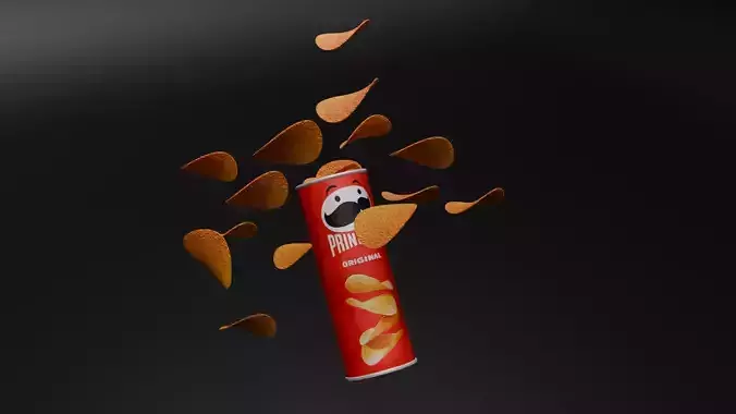 PRINGLES CHIPS BOX 3D MODEL 3D model