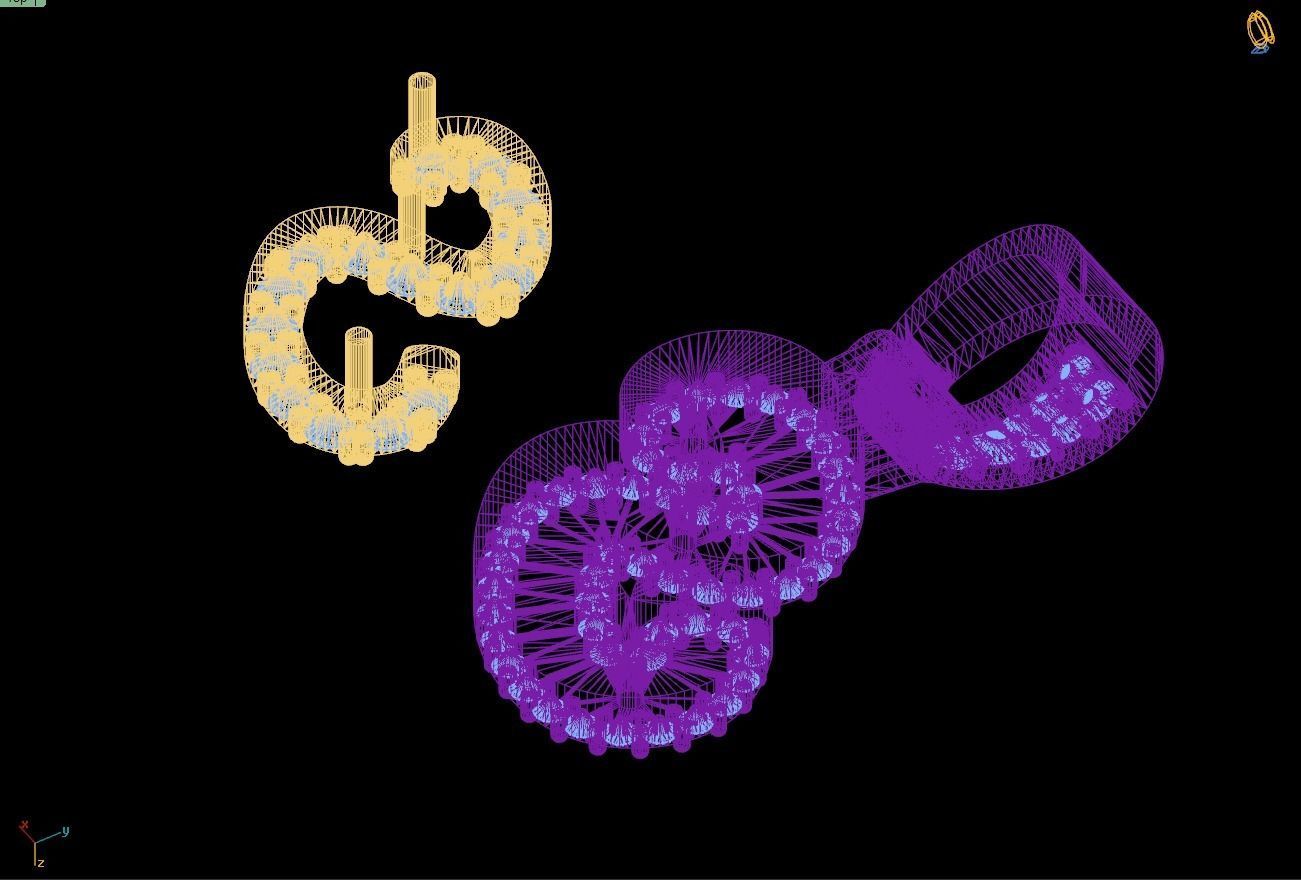 Custom Initial S Letter Diamond Pendant A to Z Alphabet Necklace 3D print model_16