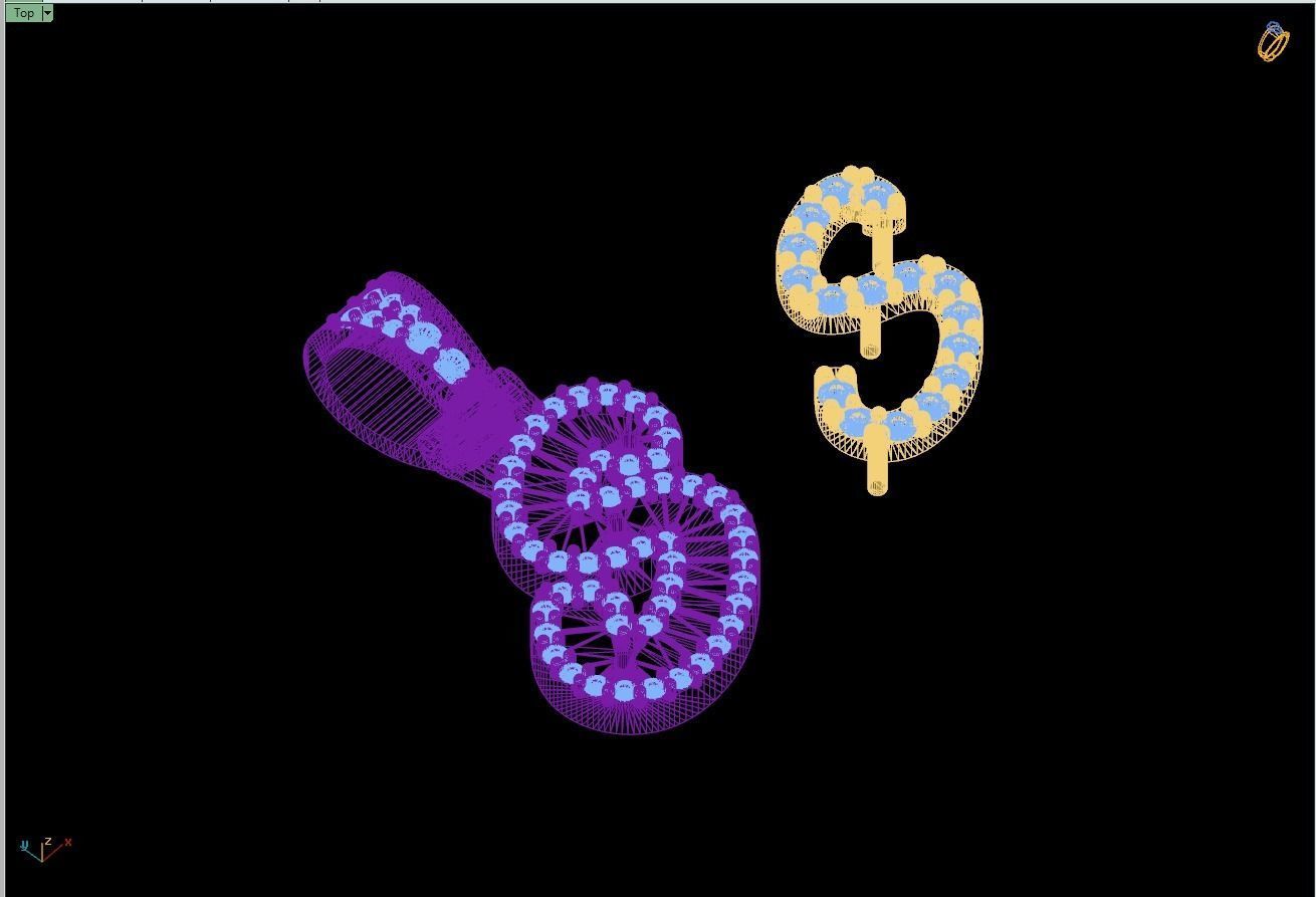 Custom Initial S Letter Diamond Pendant A to Z Alphabet Necklace 3D print model_15