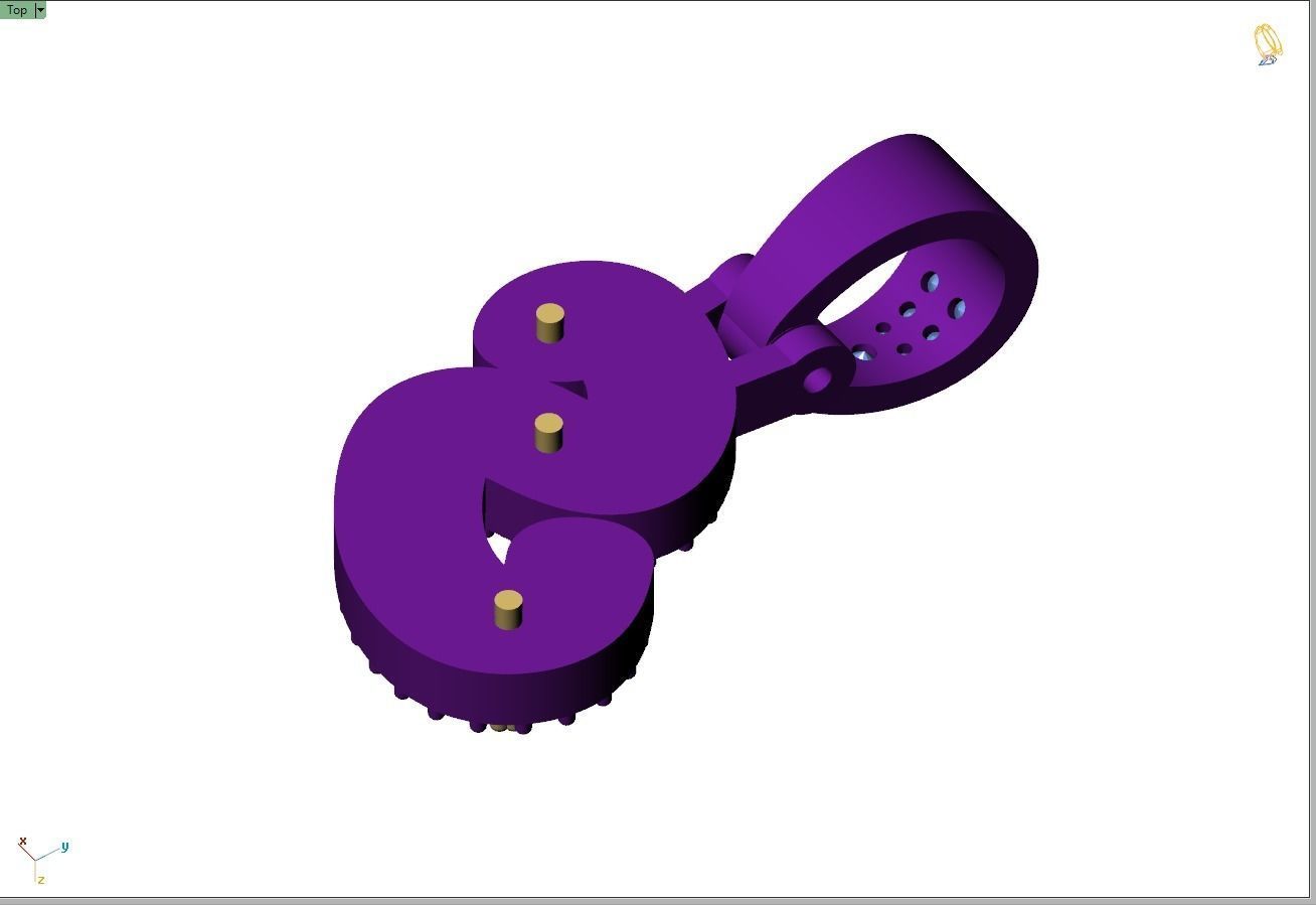 Custom Initial S Letter Diamond Pendant A to Z Alphabet Necklace 3D print model_9